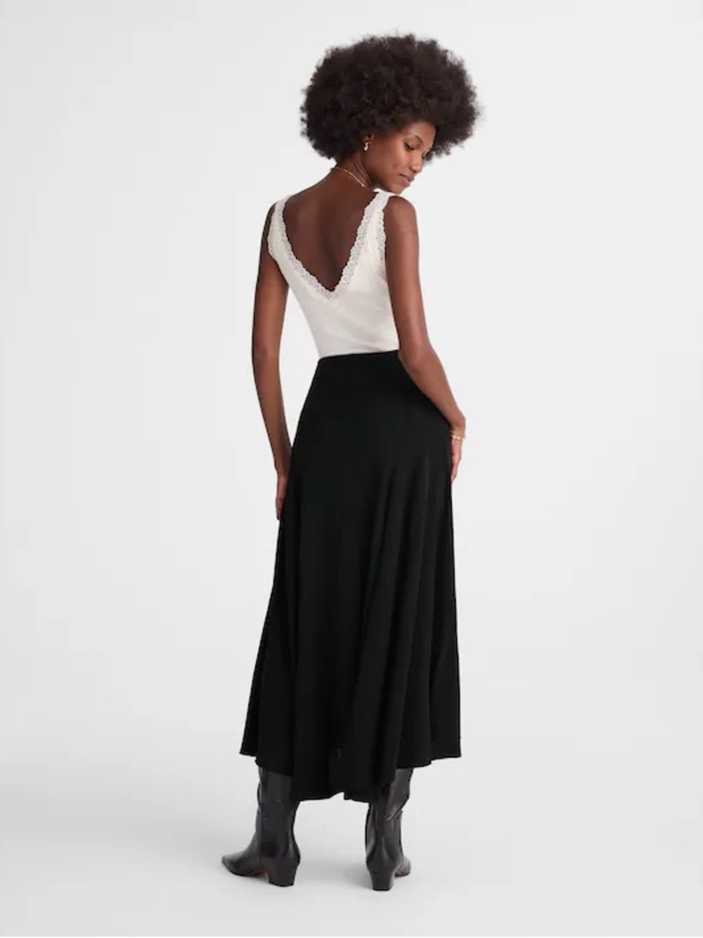 Madewell Circle Midi Skirt in Crêpe de Chine size 00 - Picture 4 of 4